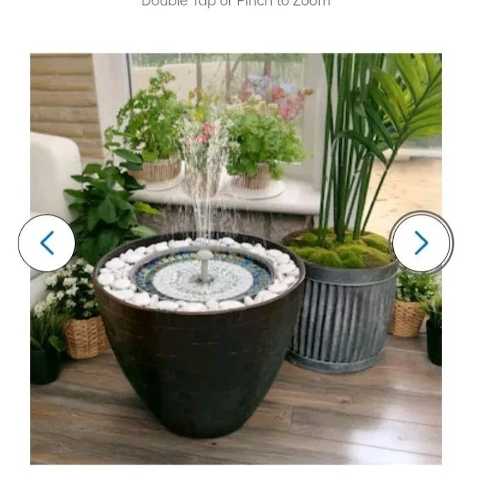 DIY Water Feature Kit Fountain With LED Lights And Remote For Indoor Planters